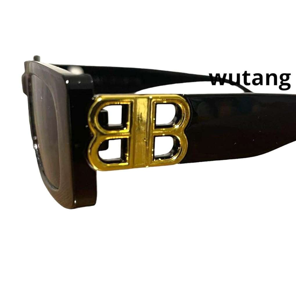 Amazon | [KING-69] スクエア サングラス 黒縁 BBロゴ opium